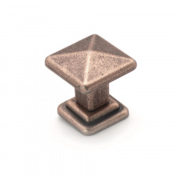 Ручка-кнопка Tower Square, Состаренная матовая медь, 32/35х35х29 мм, Классика, Metakor, Бельгия, 19.4100.50